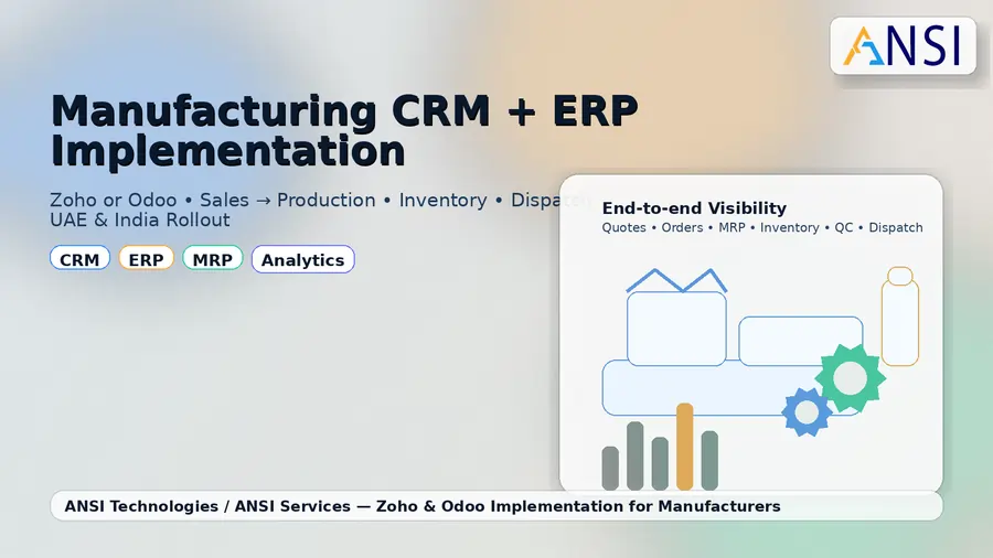 Zoho ERP Partner in Dubai: Finance, Inventory, CRM and Operations Implementation by ANSI Technologies